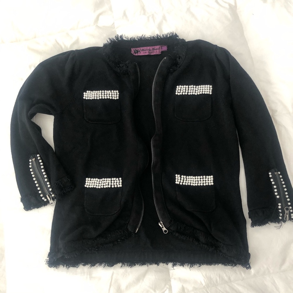 Black dress Jacket w/ faux pearl detail